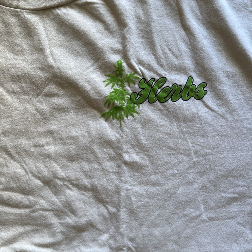 HUF Men's Beige T-Shirt with Herbs Flower Shop - Picture 3 of 4